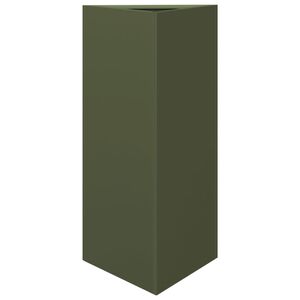 vidaXL Jardinieră de grădină verde, 40x34,5x75 cm, oțel, triunghiulară