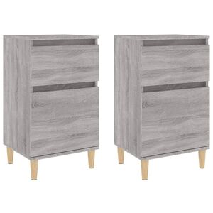 vidaXL Noptiere, 2 buc., gri sonoma, 40x35x70 cm