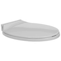 vidaXL Capac WC cu închidere silențioasă, gri deschis, oval