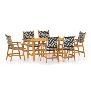 vidaXL Set mobilier de grădină, 7 piese, lemn masiv de acacia