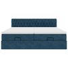 vidaXL Cadru pat otoman cu saltele Albastru &icirc;nchis 160x200cm catifea