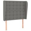 vidaXL Tăblie de pat cu aripioare gri &icirc;nchis 83x23x118/128 cm textil