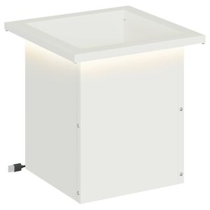 vidaXL Jardinieră de grădină cu LED Alb 30 x 30 x 30 cm Oțel