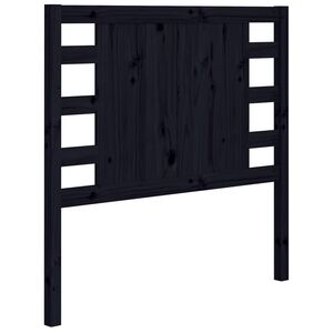vidaXL Tăblie de pat, negru, 81x4x100 cm, lemn masiv de pin