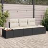 vidaXL Set de canapele pentru grădină 3 pcs negru și crem Rattan poli