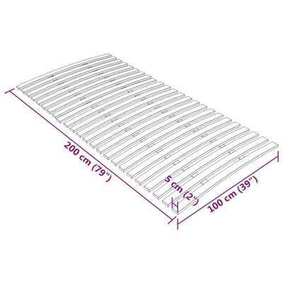 vidaXL Bază de pat cu șipci, 24 șipci, 100x200 cm