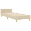 vidaXL Cadru de pat cu headboard Crem 80 x 200 cm țesătură