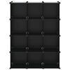 vidaXL Organizator cub de depozitare, 12 cuburi, negru, PP
