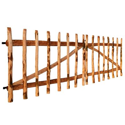 vidaXL Poartă dublă de gard, lemn de alun tratat, 300x90 cm