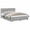 vidaXL Cadru de pat cu sertar Sonoma gri 160 x 200 cm Lemn prelucrat