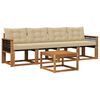 vidaXL Set de canapele de exterior cu pernă 5 pcs Natural și Bej