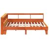 vidaXL Pat cu bibliotecă fără saltea maro 200x200 cm lemn masiv de pin