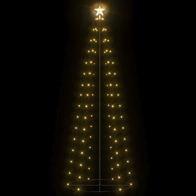 vidaXL Decorațiune brad Crăciun conic 100 LED-uri alb cald 70x180 cm