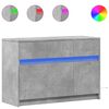 vidaXL Dulap TV cu LED, gri beton, 91x34x61 cm, lemn prelucrat