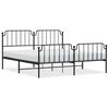 vidaXL Cadru pat metalic cu tăblii de cap/picioare , negru, 183x213 cm
