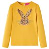 Tricou pentru copii cu m&acirc;neci lungi, ocru, 128