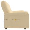 vidaXL Fotoliu rabatabil de masaj cu 3 locuri, crem, microfibră