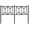 vidaXL Tăblie de pat metalică, negru, 135 cm