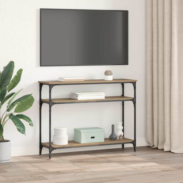 vidaXL Masă de consolă Stejar Artizanal 100 x 29 x 75 cm Lemn compozit