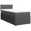 vidaXL Pat box spring cu saltea, gri &icirc;nchis, 90x200 cm, textil