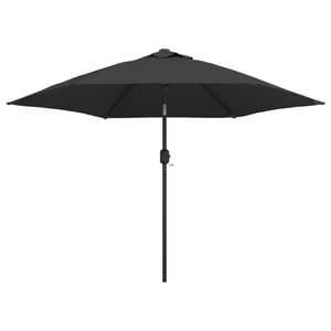 vidaXL Umbrelă de soare exterior cu LED & st&acirc;lp de oțel antracit 300cm