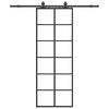 vidaXL Ușă glisantă cu set de feronerie neagră 76x205 cm Sticlă ESG