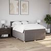 vidaXL Pat box spring cu saltea, gri taupe, 140x200 cm, textil