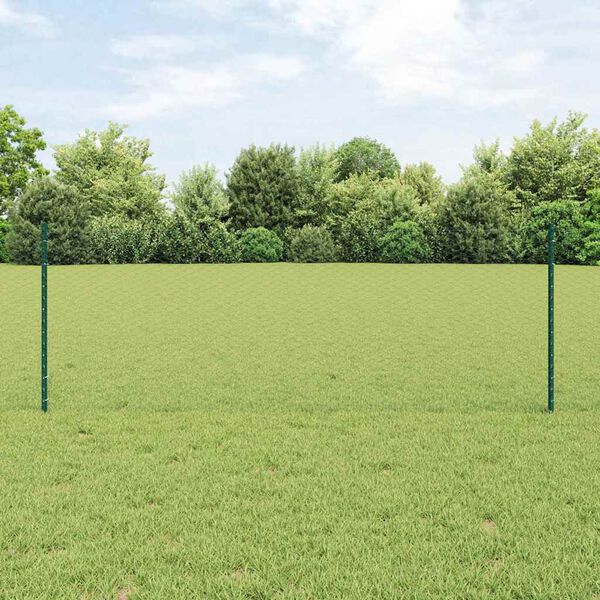vidaXL Gard cu St&acirc;lp Verde 0,8 x 10 m Oțel și PVC