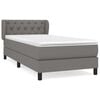 vidaXL Pat box spring cu saltea, gri &icirc;nchis, 80x200 cm, textil
