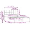 vidaXL Cadru de pat cu tăblie tapițată Gri &icirc;nchis 140 x 200 cm