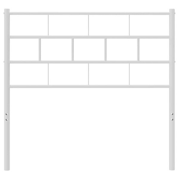 vidaXL Tăblie de pat metalică, alb, 107 cm