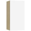 vidaXL Dulap TV, 7 buc alb/stejar Sonoma 30,5x30x60 cm, lemn prelucrat