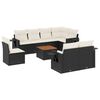 vidaXL Set mobilier de grădină cu perne, 9 piese, negru, poliratan
