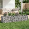 vidaXL Pat ridicat din gabion 2 pcs Argintiu 260 x 60 x 55 cm