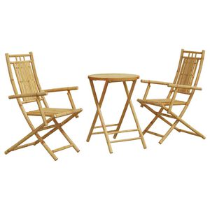 vidaXL Set mobilier bistro, 3 piese, bambus