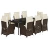 vidaXL Set mobilier de grădină cu perne, 9 piese, maro, poliratan