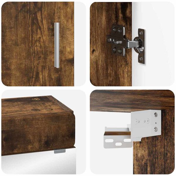 vidaXL Set de mobilier pentru baie TULUM Stejar fumuriu Lemn compozit