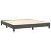 vidaXL Pat box spring cu saltea, gri &icirc;nchis, 160x200 cm, catifea