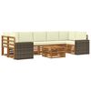 vidaXL Set de canapele de exterior 8 buc. Natural și Crem