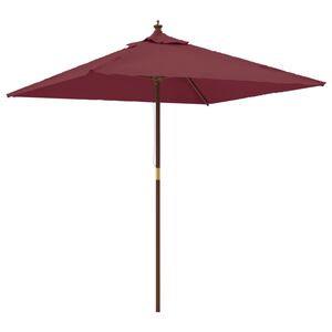 vidaXL Umbrelă de grădină st&acirc;lp din lemn, roșu bordo, 198x198x231 cm