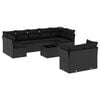 vidaXL Set canapele de grădină cu perne, 10 piese, negru, poliratan