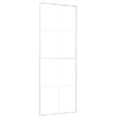 vidaXL Ușă glisantă, alb, 76x205 cm, sticlă mată ESG și aluminiu