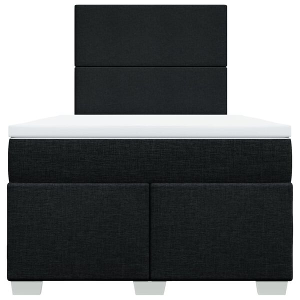 vidaXL Pat box spring cu saltea, negru, 120x190 cm, catifea