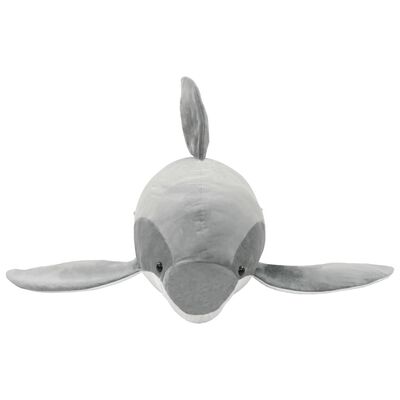 vidaXL Delfin de jucărie, gri, pluș