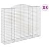 vidaXL Coșuri gabion arcuite, 3 buc, 300x50x220/240cm, fier galvanizat