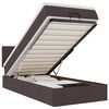 vidaXL Cadru de pat otoman cu saltele țesătură maro &icirc;nchis 80x200cm