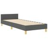 vidaXL Cadru de pat cu headboard Gri &icirc;nchis 90 x 200 cm țesătură