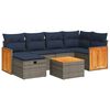 vidaXL Set canapele de grădină, 7 piese, cu perne, gri, poliratan