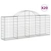 vidaXL Coșuri gabion arcuite 20 buc, 200x30x80/100 cm, fier galvanizat
