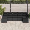 vidaXL Set de canapele pentru grădină cu pernă 7 pcs Negru Rattan poli